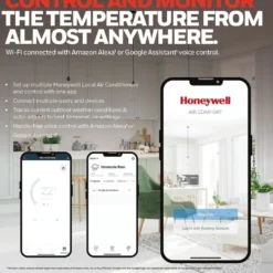 Honeywell 14,000 BTU Smart Portable Air Conditioner, Fan and Dehumidifier with WiFi and Google/Alexa Voice Control, HT4CESVWK0