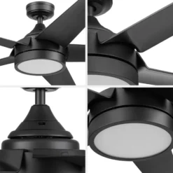 Honeywell Byard 52 inch Outdoor Ceiling Fan with Color Changing Light, Remote and Five Dual Finish Blades - 53004