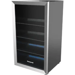 Honeywell 116 Can Cooler and Beverage Refrigerator with Glass Door, Stainless Steel - H115BCS