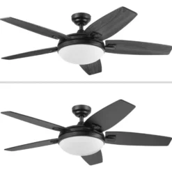 Honeywell Carmel 48 inch Matte Black Indoor Ceiling Fan with Light and Remote - 51912