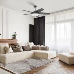 Honeywell Carmel 48 inch Matte Black Indoor Ceiling Fan with Light and Remote - 51912