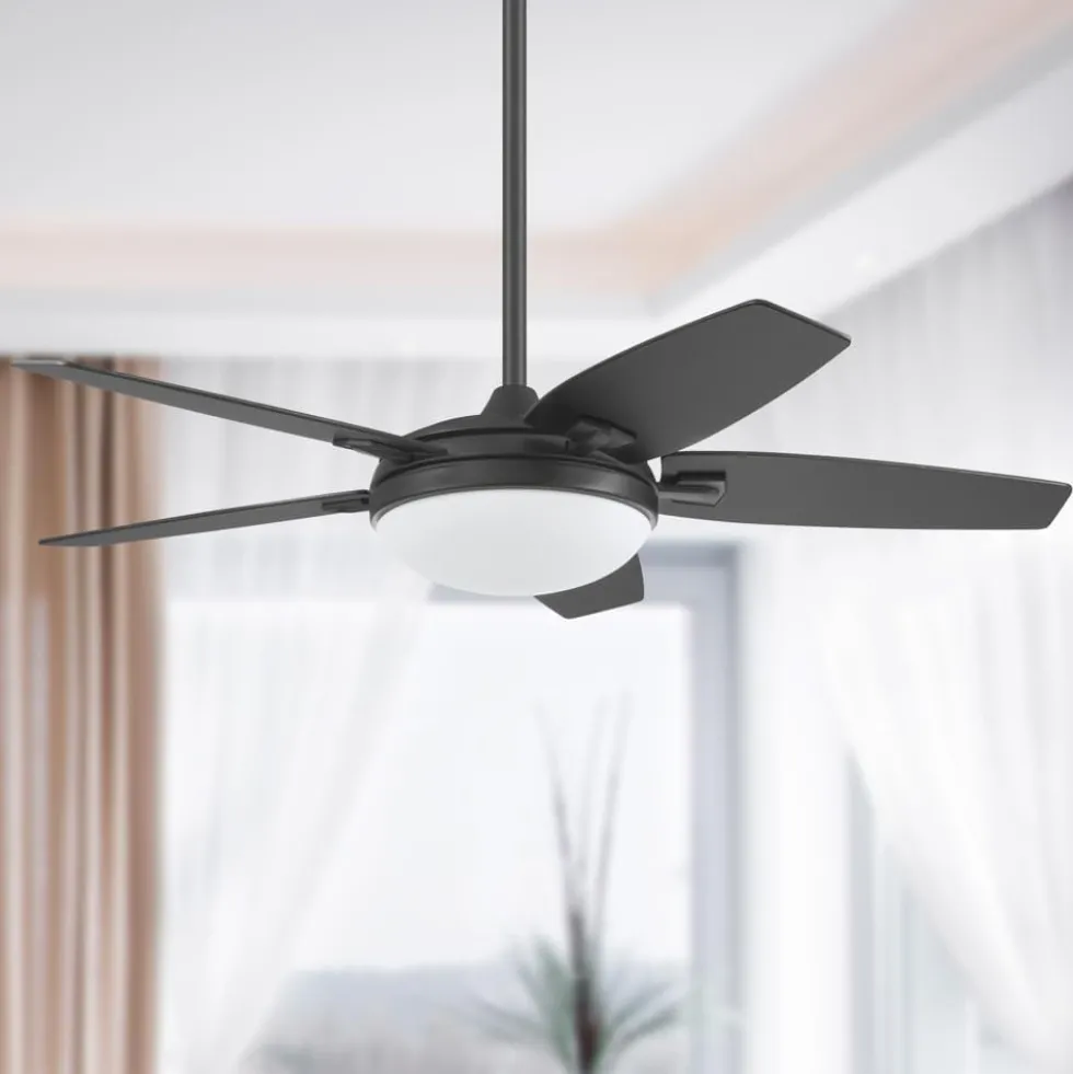 Honeywell Carmel 48 inch Matte Black Indoor Ceiling Fan with Light and Remote - 51912