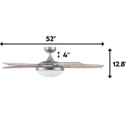 Honeywell Carmel Indoor LED Ceiling Fan with Reversible Blades, Pewter, 48-Inch - 51627