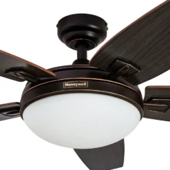 Honeywell Carmel Indoor LED Ceiling Fan with Light, Bronze, 48-Inch - 50197