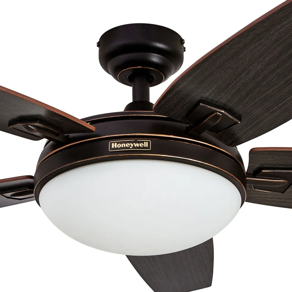 Honeywell Carmel Indoor LED Ceiling Fan with Light, Bronze, 48-Inch - 50197
