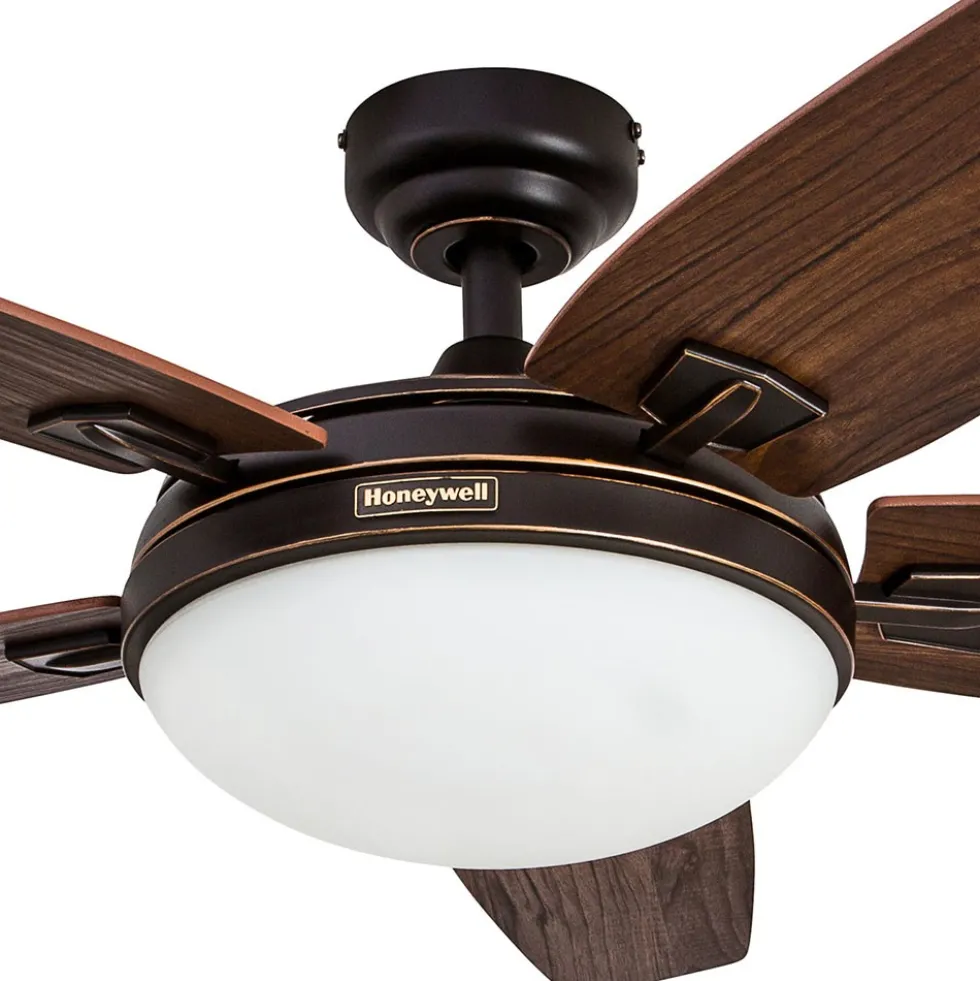Honeywell Carmel Indoor LED Ceiling Fan with Light, Bronze, 48-Inch - 50197
