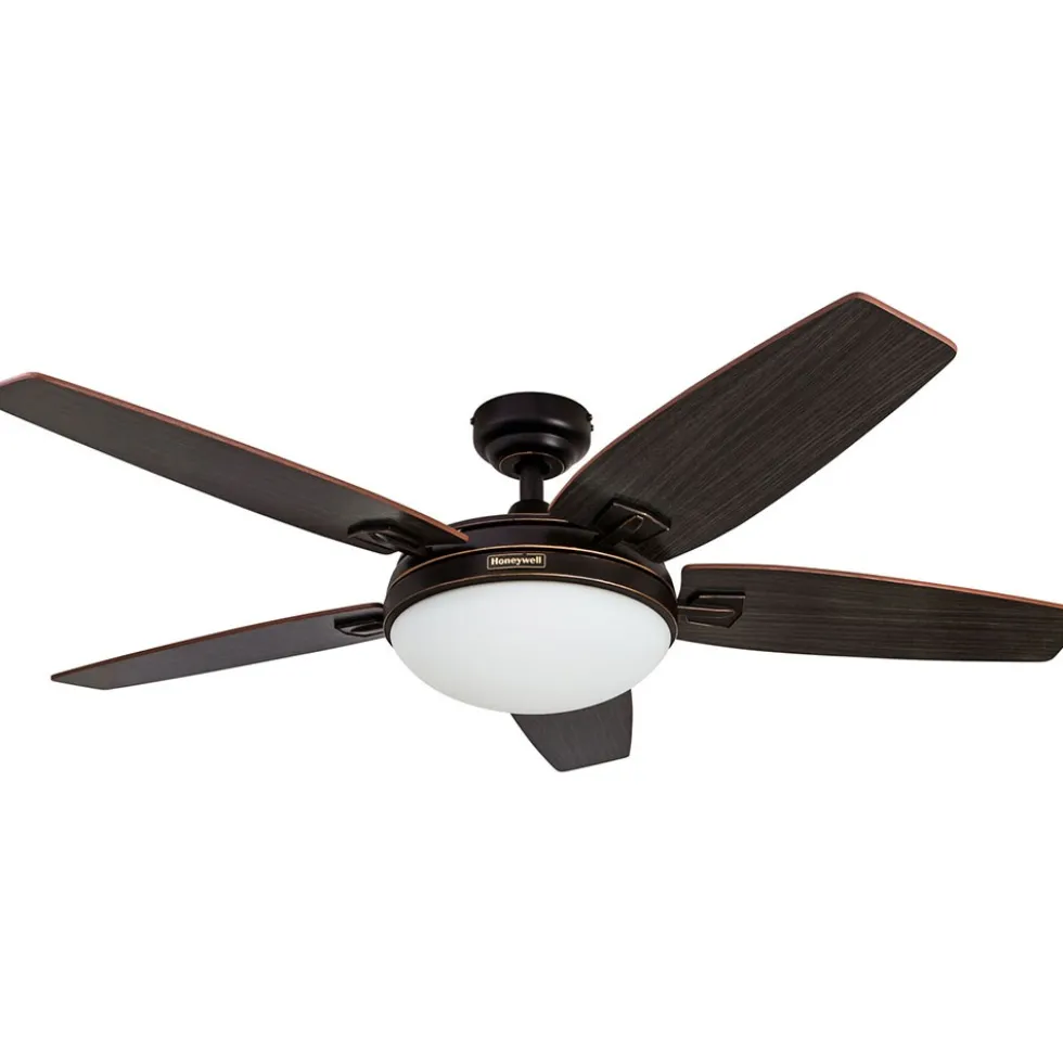 Honeywell Carmel Indoor LED Ceiling Fan with Light, Bronze, 48-Inch - 50197