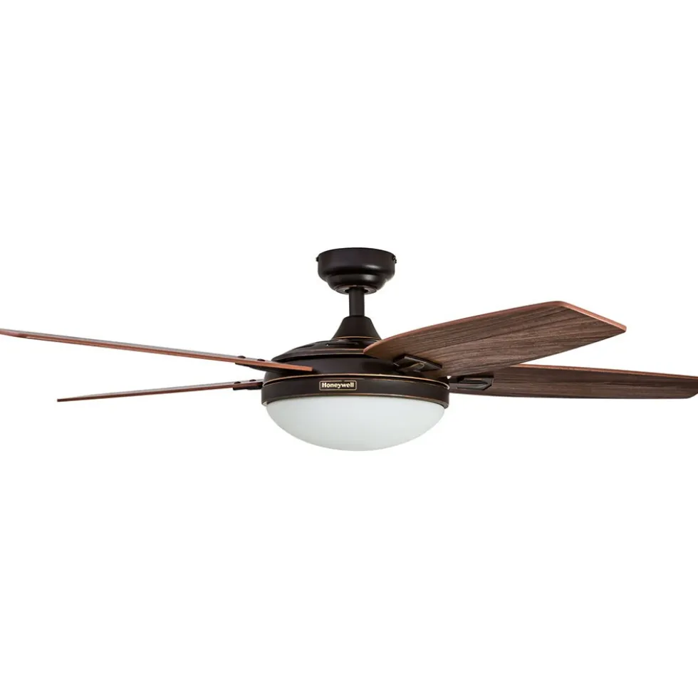 Honeywell Carmel Indoor LED Ceiling Fan with Light, Bronze, 48-Inch - 50197