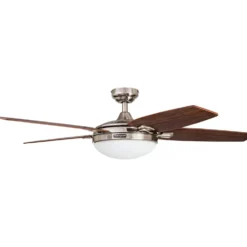 Honeywell Carmel Indoor LED Ceiling Fan with Light, Brushed Nickel, 48-Inch - 50196