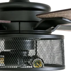 Honeywell Carnegie Farmhouse LED Ceiling Fan with Lights, Matte Black, 52-Inch - 50614