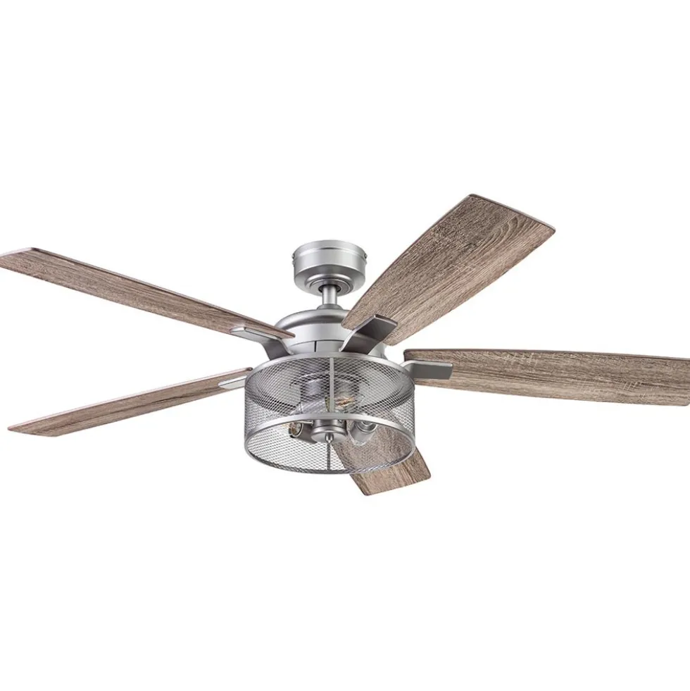 Honeywell Carnegie Rustic Chic Ceiling Fan, Pewter, 52-Inch - 51460