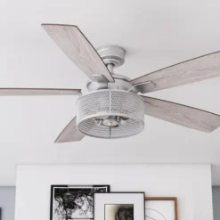 Honeywell Carnegie Rustic Chic Ceiling Fan, Pewter, 52-Inch - 51460