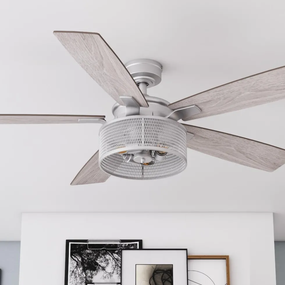 Honeywell Carnegie Rustic Chic Ceiling Fan, Pewter, 52-Inch - 51460