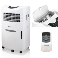 Honeywell CL201AEW Evaporative Air Cooler with Remote Control, 470 CFM - 5.3 Gallon Tank, White