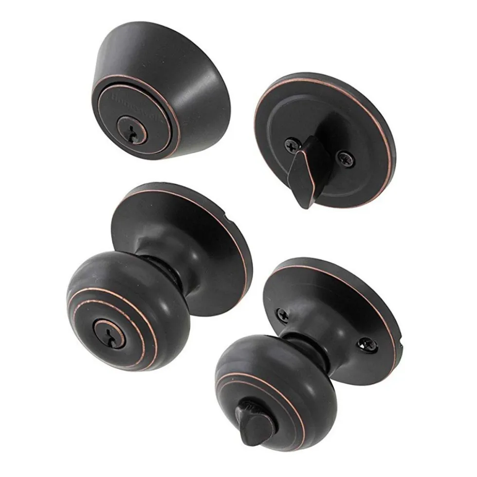 Honeywell Classic Door Knob Home Security Kit, Oil Rubbed Bronze, 8101406