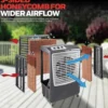 Honeywell CO610PMG Outdoor Weatherproof Evaporative Air Cooler, 2669 CFM for Large Spaces - 14 Gallon Tank, Gray