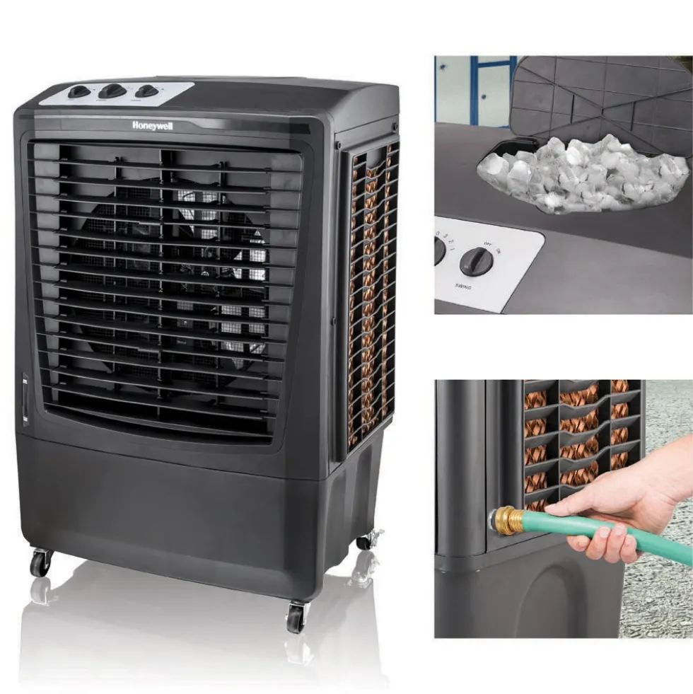 Honeywell CO610PM Outdoor Evaporative Air Cooler and Fan, 2669 CFM for Large Spaces - 14 Gallon Tank, Black
