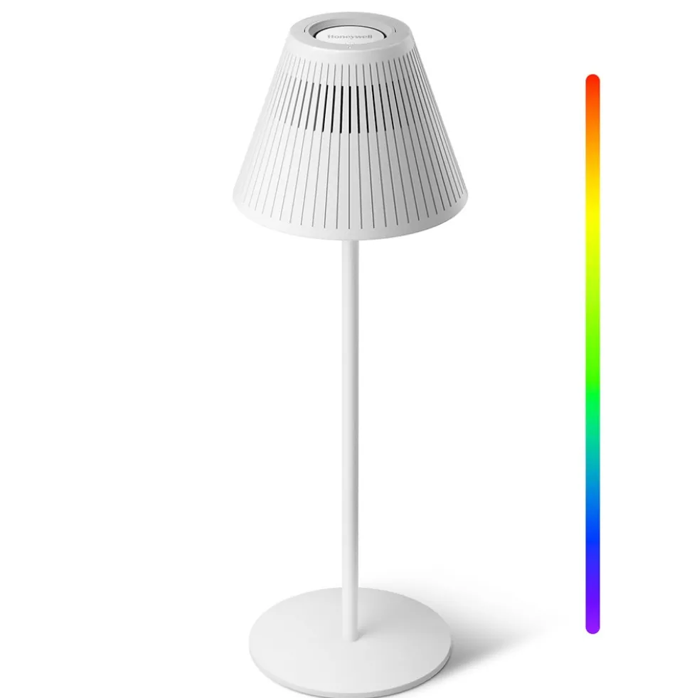Honeywell Cordless LED Table Lamp with Rechargeable Battery, Color Changing and Touch Controls, White HWT-M1W