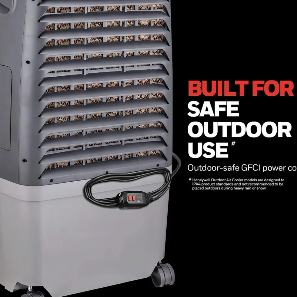 Honeywell CO30XE Indoor/Outdoor Evaporative Air Cooler, 525 CFM - 7.9 Gallon Tank, Gray