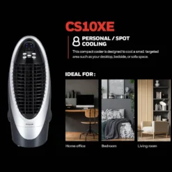 Honeywell CS10XE Evaporative Air Cooler for Indoor Use, 300 CFM - 2.6 Gallon Tank, White-Gray