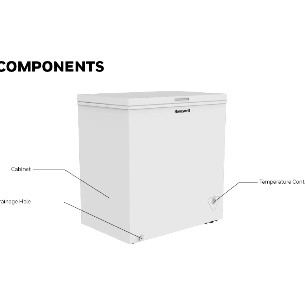 Honeywell 5 Cu Ft Chest Freezer with Removable Storage Basket, White - H5CFW