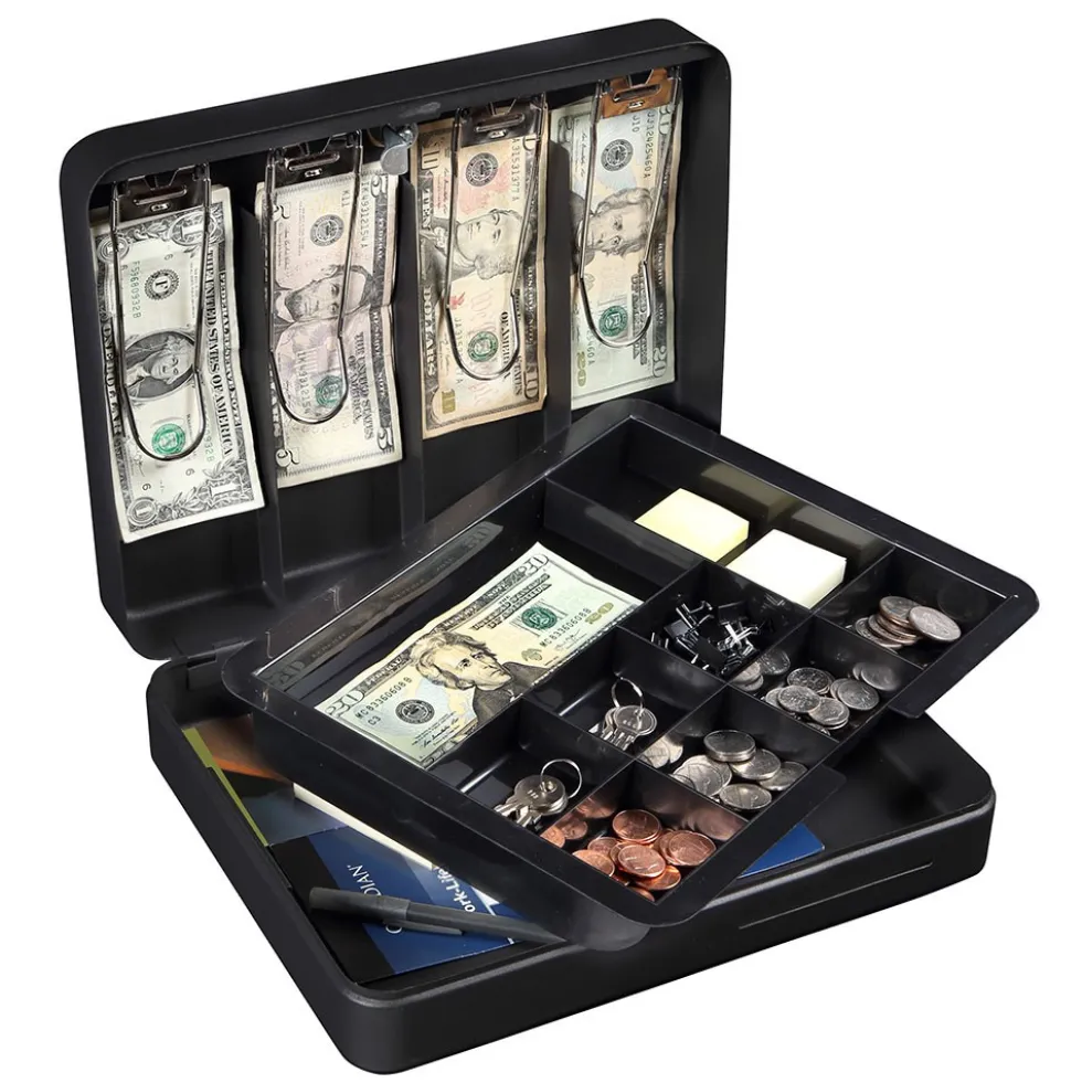 Honeywell 6113 Deluxe Steel Cash Box (5 Bill/8 Coin Slots)