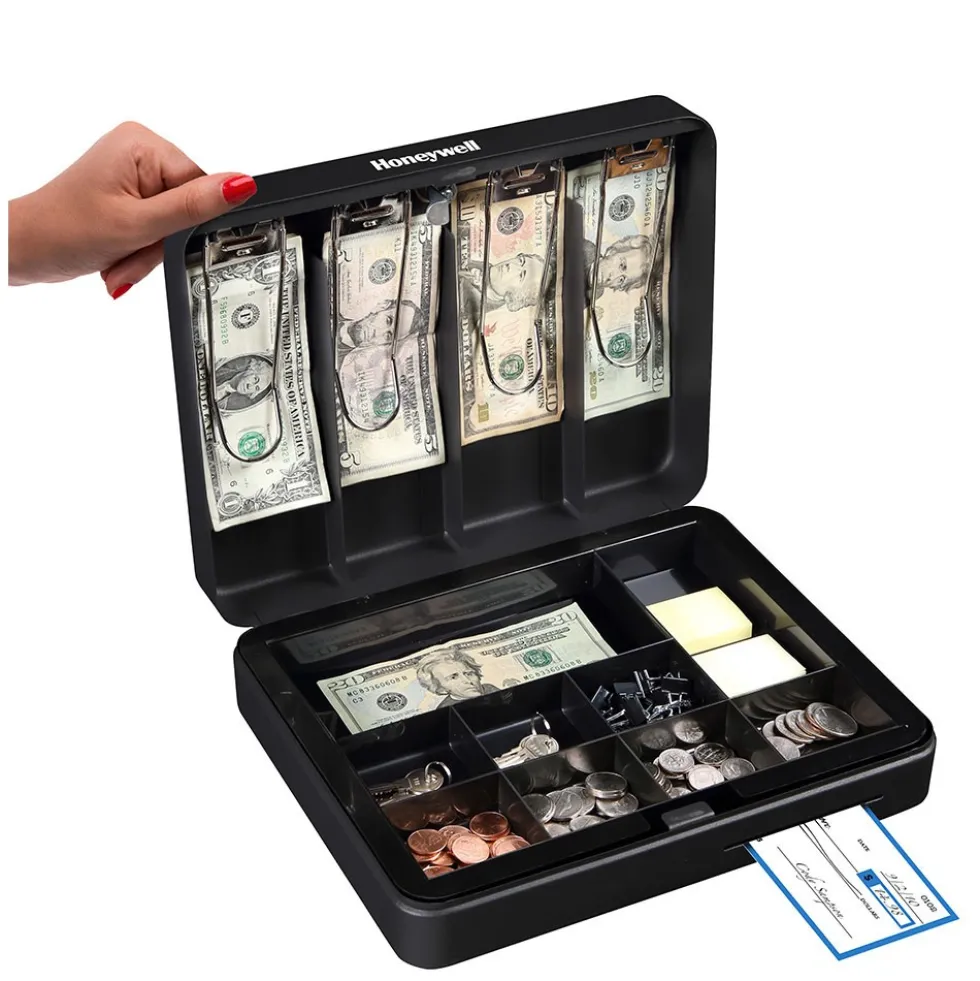 Honeywell 6113 Deluxe Steel Cash Box (5 Bill/8 Coin Slots)
