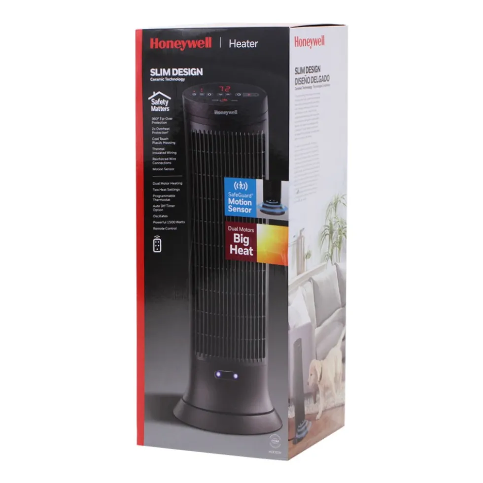Honeywell Digital Ceramic Tower Heater with Motion Sensor, HCE323V