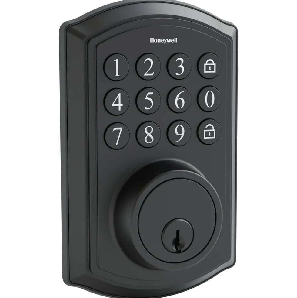 Honeywell Digital Deadbolt Door Lock with Electronic Keypad in Matte Black, 8635028