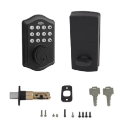 Honeywell Digital Deadbolt with Passage Lever, Matte Black, 8734505
