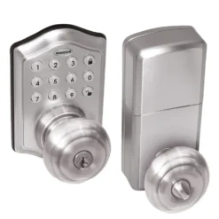 Honeywell Digital Entry Keypad Door Lock with Door in Satin Nickel, 8732301L
