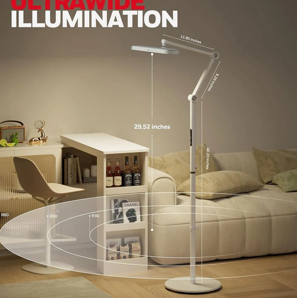 Honeywell Dimmable LED Floor Lamp with Sunturalux Technology and Dual Adjustable Arms - HWL-05D01