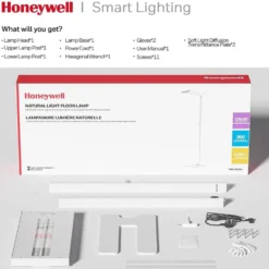 Honeywell Dual Light LED Eye Protection Floor Lamp, Natural Daylight, Modern Industrial Style - HWL-02E Pro