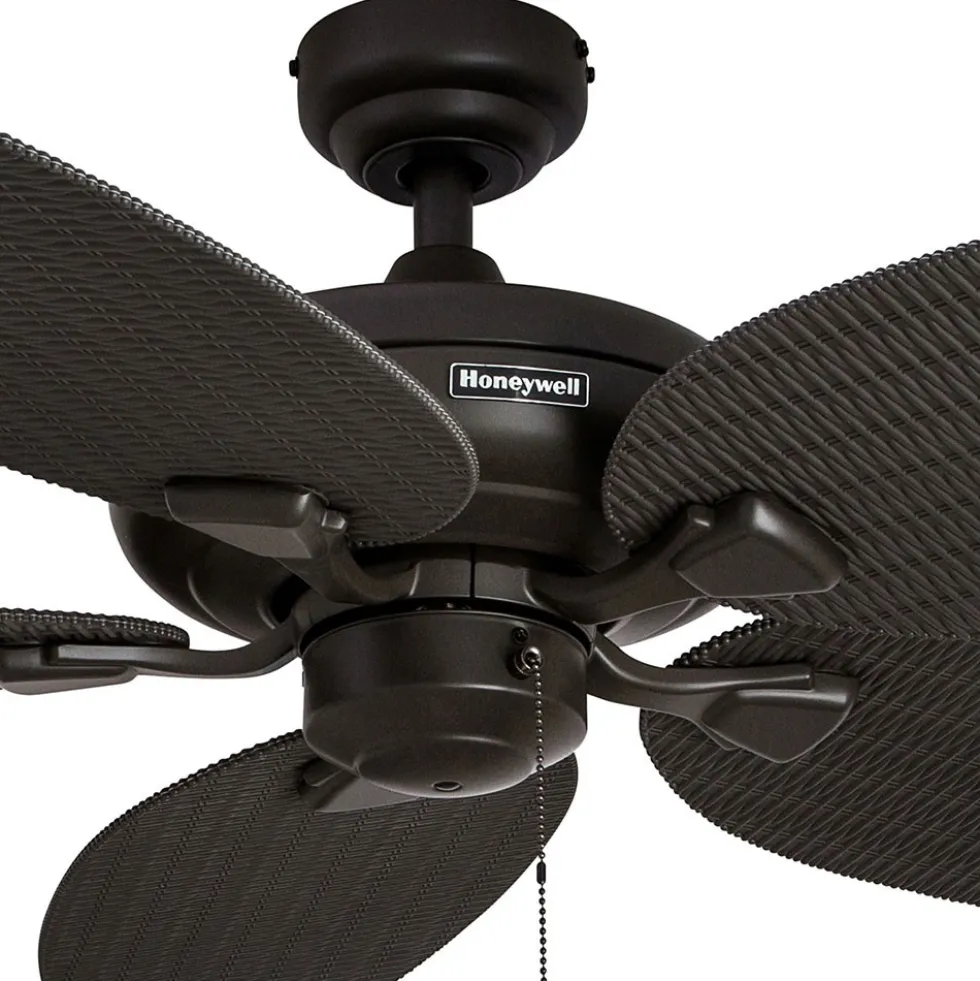 Honeywell Duvall Tropical Palm Leaf Indoor and Outdoor Ceiling Fan, Bronze, 52-Inch - 50201