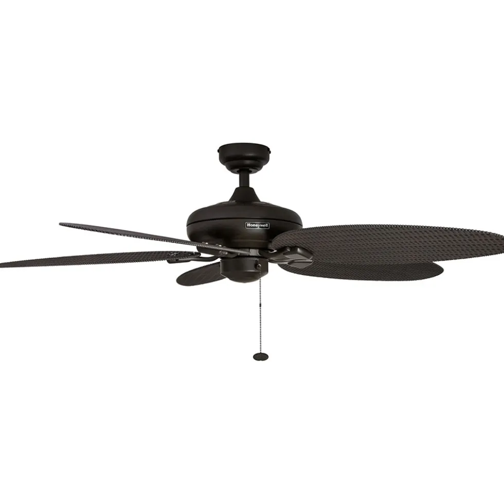 Honeywell Duvall Tropical Palm Leaf Indoor and Outdoor Ceiling Fan, Bronze, 52-Inch - 50201