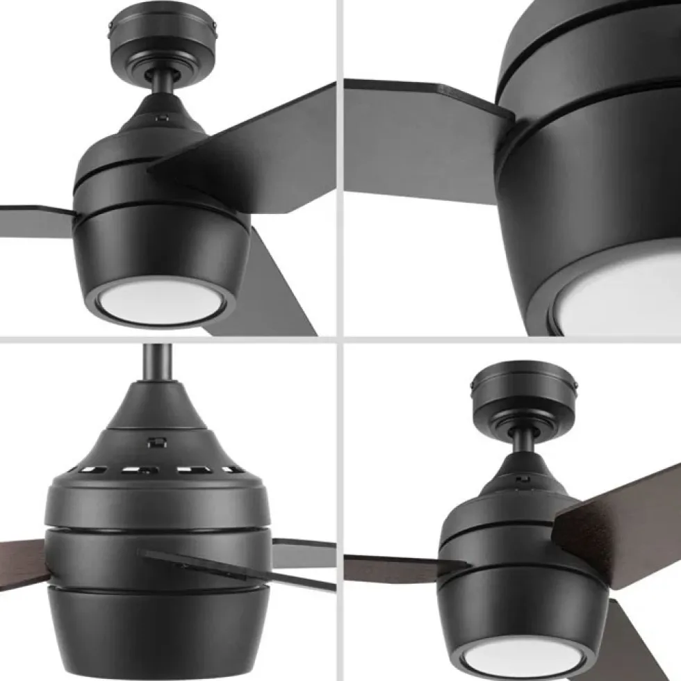 Honeywell Eamon 52 inch Color Changing Indoor Ceiling Fan with Light and Remote, Matte Black - 51906