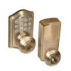Honeywell Electronic Entry Knob Door Lock with Keypad in Antique Brass, 8732101