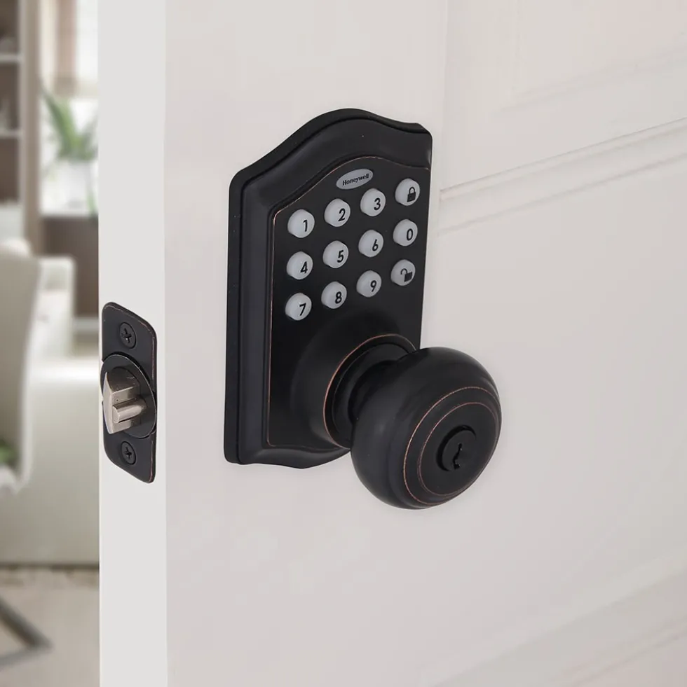 Honeywell Electronic Entry Knob Door Lock with Keypad in Oil Rubbed Bronze, 8732401