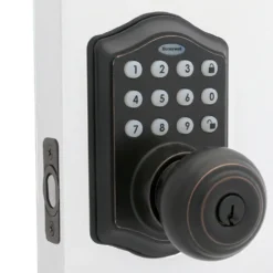 Honeywell Electronic Entry Knob Door Lock with Keypad in Oil Rubbed Bronze, 8732401