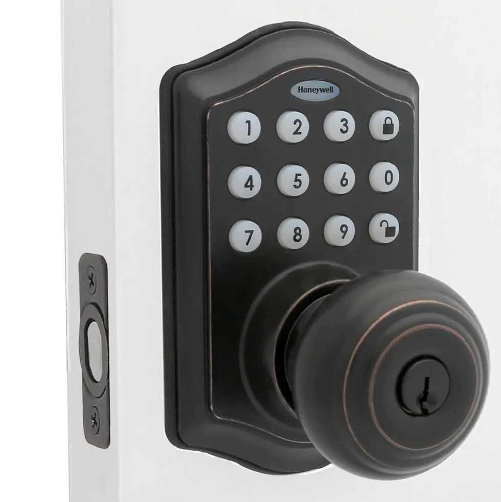 Honeywell Electronic Entry Knob Door Lock with Keypad in Oil Rubbed Bronze, 8732401