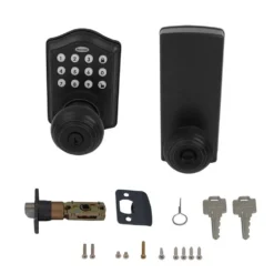 Honeywell Electronic Entry Knob Door Lock, Matte Black, 8732501