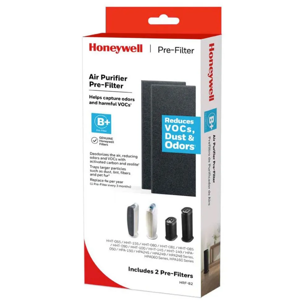 Honeywell Filter B+ Odor And Gas Reducing Air Purifier Pre-filter - 2 Pack, HRF-B2