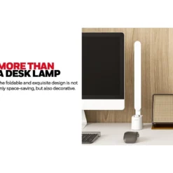 Honeywell Foldable Modern Desk Lamp with USB A+C Charging Port and Eye Protection, White - HWT-H01W
