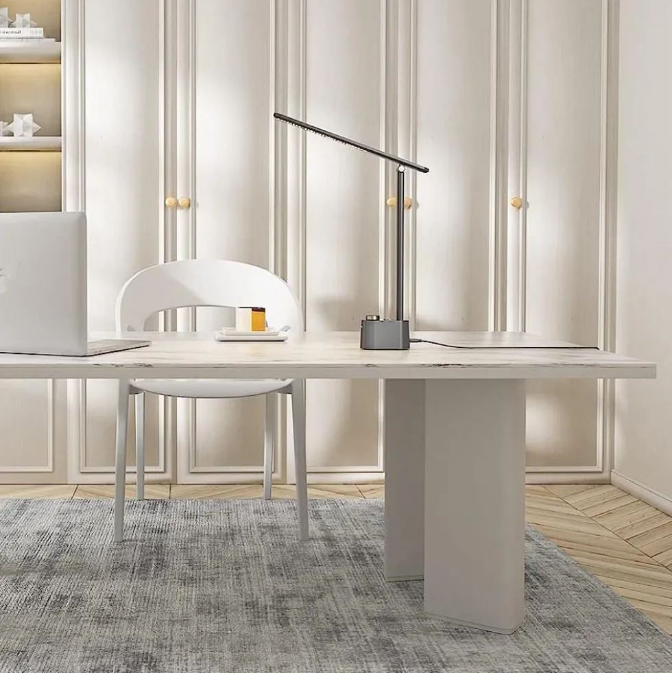 Honeywell Foldable Modern Office Table Lamp with USB A+C Charging Port and Eye Protection, Gray - HWT-H01G