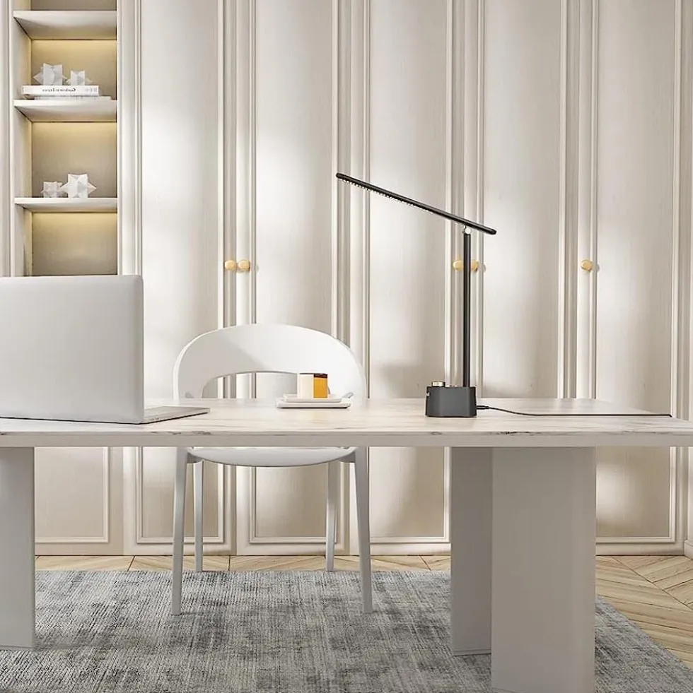 Honeywell Foldable Modern Table Lamp with USB A+C Charging Port and Eye Protection, Black - HWT-H01
