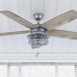 Honeywell Foxhaven Indoor and Outdoor Ceiling Fan, Galvanized, 52-Inch - 51632