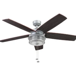 Honeywell Foxhaven Indoor and Outdoor Ceiling Fan, Galvanized, 52-Inch - 51632