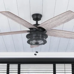 Honeywell Foxhaven Indoor and Outdoor Ceiling Fan, Matte Black, 52-Inch - 51631