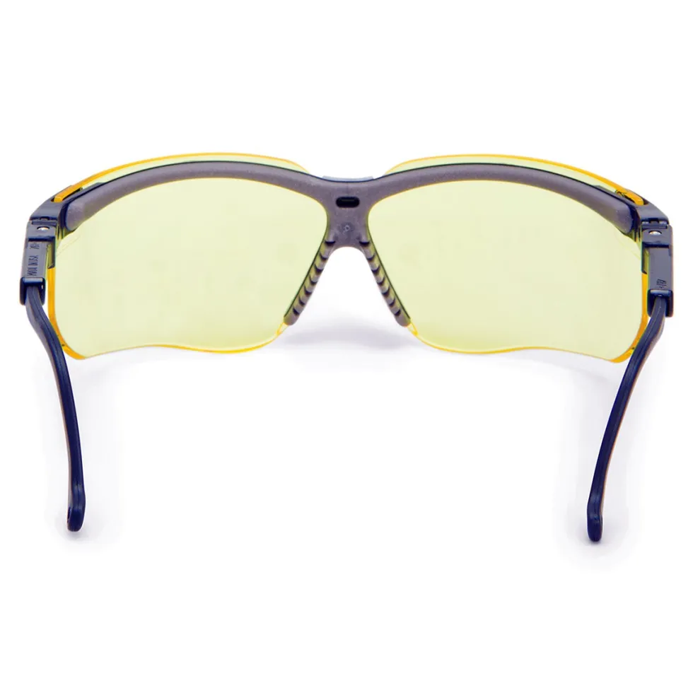 Honeywell Genesis Anti-Fog Tinted Safety Glasses, Adjustable Black Frame and Amber Tint Lens - 4 Pack