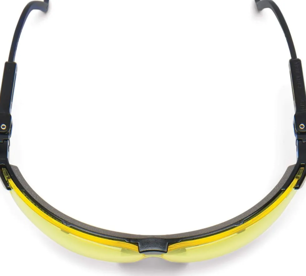 Honeywell Genesis Safety Eyewear, Black Adjustable Frame, Amber Lens, Anti-Fog Lens Coating - RWS-51025